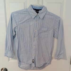 GAP Kids Light Blue Striped Button up Dress Shirt